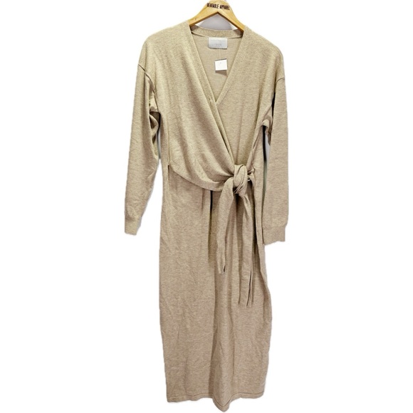 Modern Citizen Lenese Midi Sweater Dress Tie Waist Long Sleeve - Picture 7 of 12